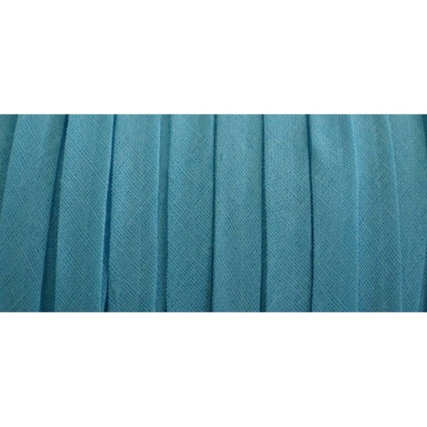 Biais coton replié bleu turquoise 9*9*4*4 - Photo n°1