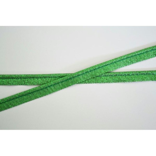 Passepoil lurex vert menthe 10mm - Photo n°1