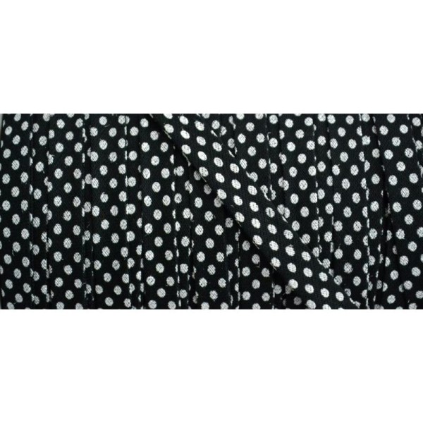 Biais coton replié noir à  pois blanc 9*9*4*4 - Photo n°1