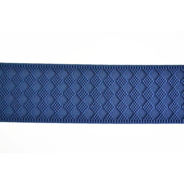 Galon élastique relief bleu marine 50mm - Photo n°1