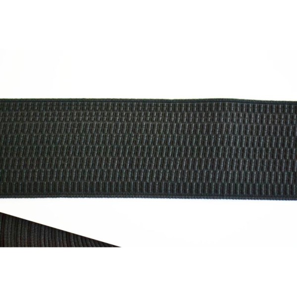 Galon élastique relief noir 48mm - Photo n°1