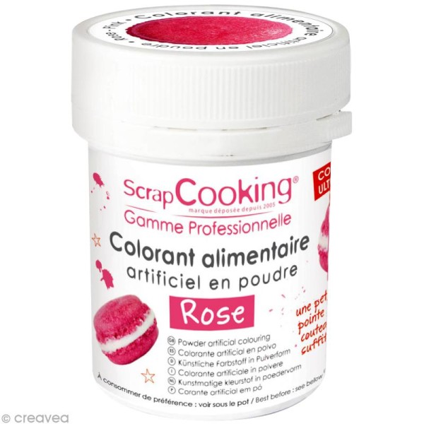 Colorant poudre alimentaire artificielle - Rose - 5 g - Photo n°1