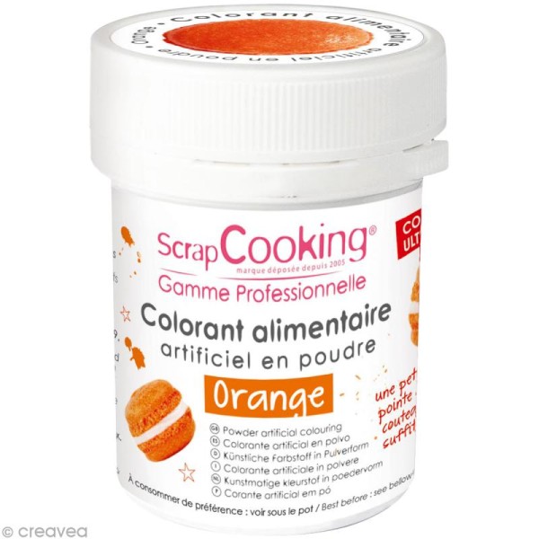 Colorant poudre alimentaire artificielle - Orange - 5 g - Photo n°1
