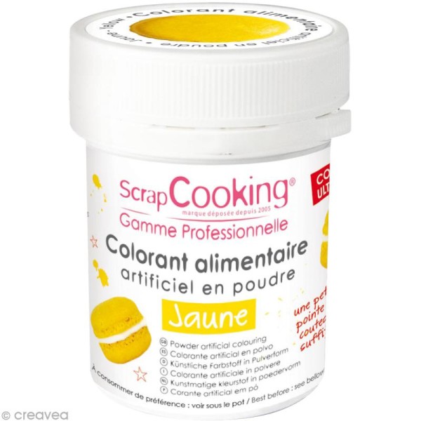 Colorant poudre alimentaire artificielle - Jaune - 5 g - Photo n°1