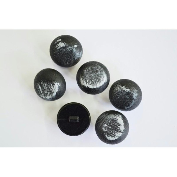 Bouton plastique impression pierre en dégradé de noir 20mm - Photo n°1