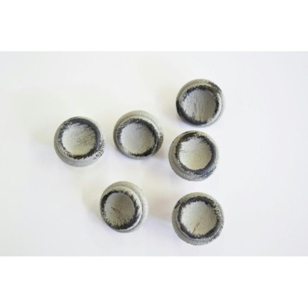 Bouton plastique impression pierre en dégradé de gris noir 20mm - Photo n°1
