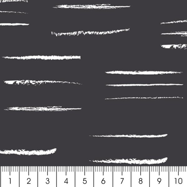 Tissu Atelier Brunette Graphik - Chalk Charcoal - Par 10 cm (sur mesure) - Photo n°2