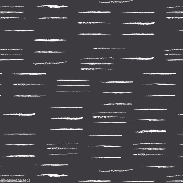Tissu Atelier Brunette Graphik - Chalk Charcoal - Par 10 cm (sur mesure) - Photo n°1