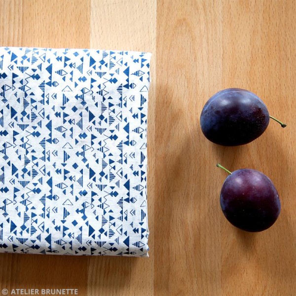 Tissu Atelier Brunette Graphik - Shape Blue - Par 10 cm (sur mesure) - Photo n°3