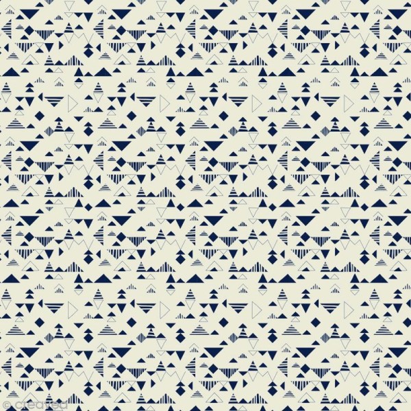 Tissu Atelier Brunette Graphik - Shape Blue - Par 10 cm (sur mesure) - Photo n°1