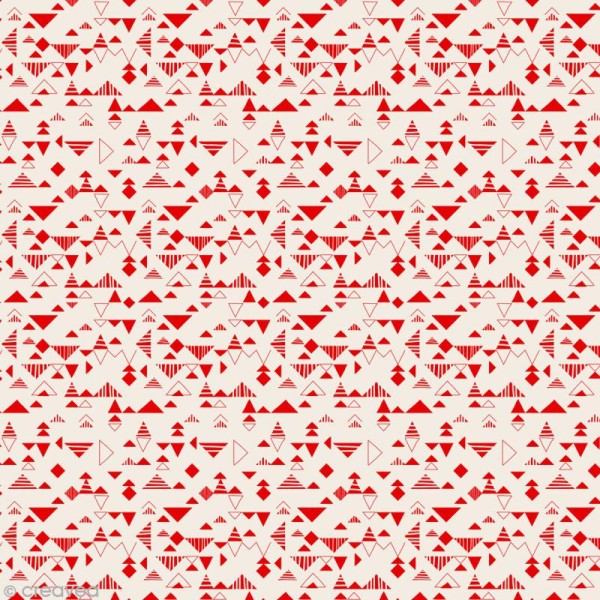 Tissu Atelier Brunette Graphik - Shape Red - Par 10 cm (sur mesure) - Photo n°1