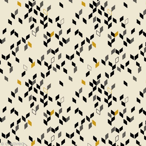 Tissu Atelier Brunette Graphik - Twist mustard - Par 10 cm (sur mesure) - Photo n°1