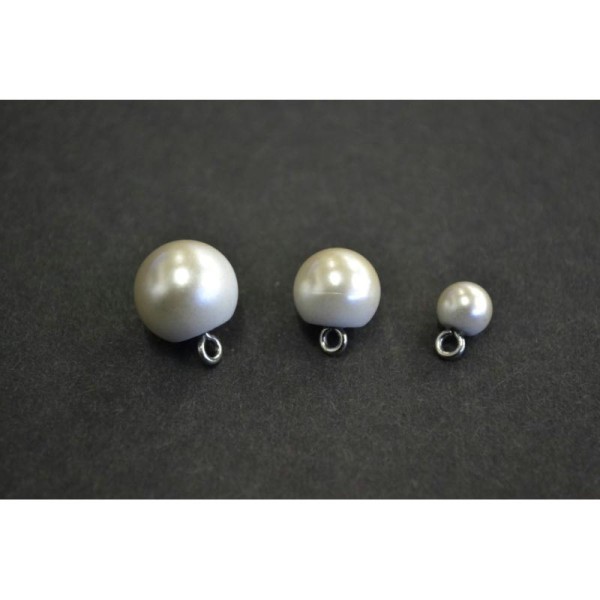 Bouton plastique boule perle nacrée 7mm - Photo n°1