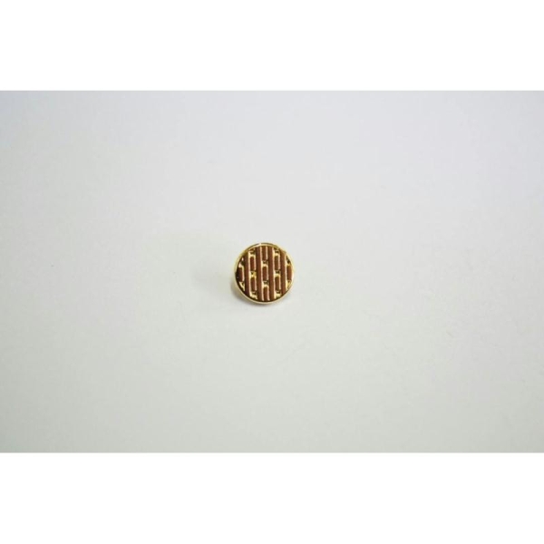 Bouton métal ligné doré 9mm - Photo n°1