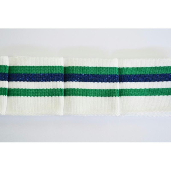 Bande 1.35 mètre bord côte blanc, vert et bleu pailleté 55mm - Photo n°1