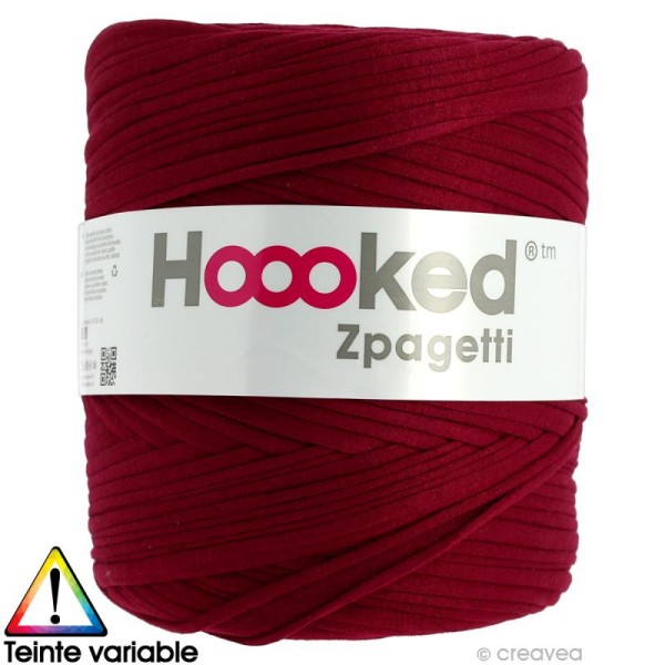 Zpagetti Hoooked DMC - Pelote jersey Rouge bordeaux - 120 mètres - Photo n°1