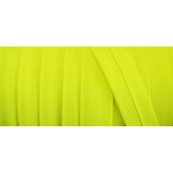 Biais coton 20mm jaune fluo - Photo n°1