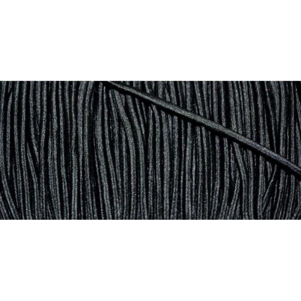 Cordon élastique rond noir 3mm - Photo n°1