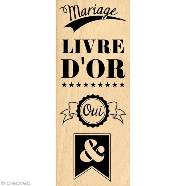Tampon mariage - La bague au doigt - Livre d'or - 15 x 6 cm - Photo n°1