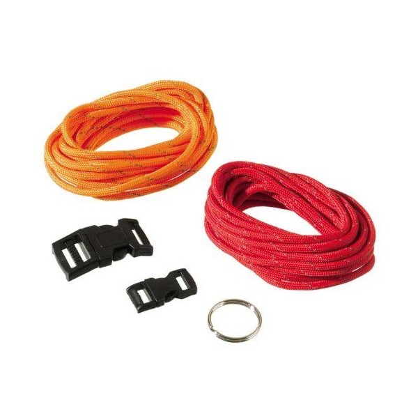 Paracord starter set kit de tressage bracelets de survie réfléchissants orange/rouge - Photo n°1