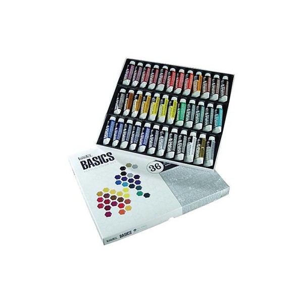 Liquitex Basics Pack de 36 Tubes de Peintures acryliques 22 ml Assortis - Photo n°1