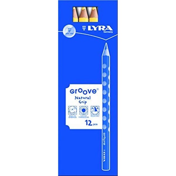 LYRA Groove tui en carton avec 12 crayons de couleur Jaune fluo - Photo n°1