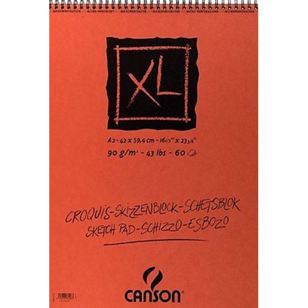 Canson XL Croquis Papier à dessin 60 feuilles A2 42 x 59,4 cm 90 g Ivoire - Photo n°1