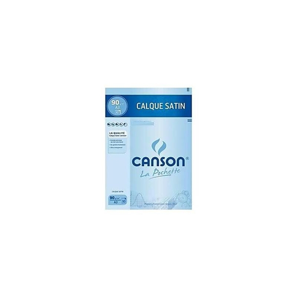 CANSON - papier calque satiné, format A3, 90/95 g/m2 contenu: 10 feuilles (17153) - Photo n°1