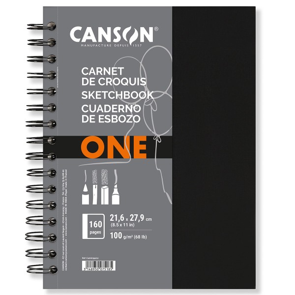 CANSON Carnet Croquis ART BOOK 'C' à Grain 180g A5 Blanc 50