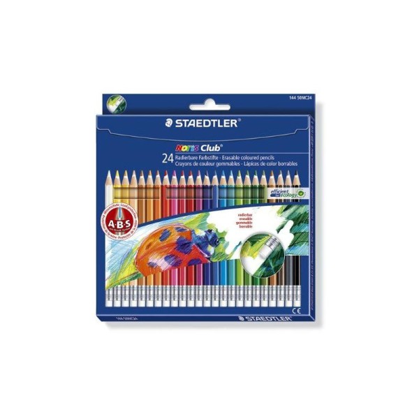 Staedtler - Noris Club - Pack de 24 Crayons de couleur avec embout gomme - Assortis - Photo n°1