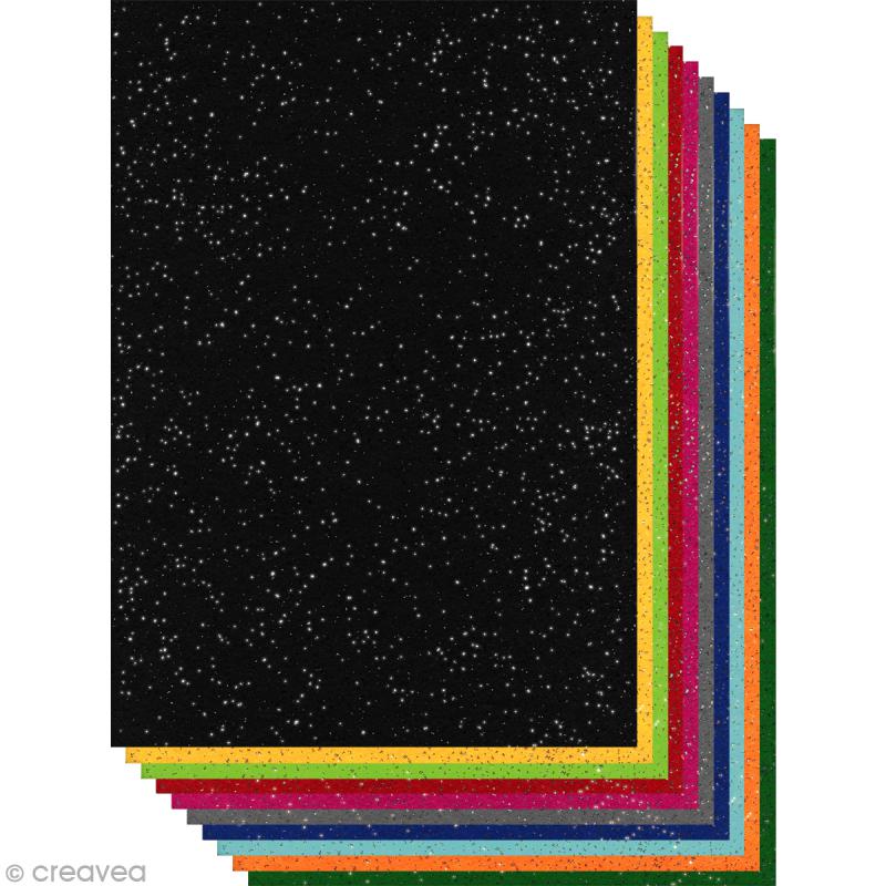 10 x feutrine décoratif multicolore A4 1mm tissu en feutre pour DIY décoration bricolage artisanat patchwork 