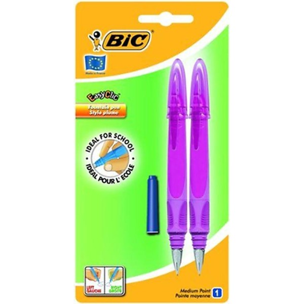 BiC EasyClic Stylo plume Assortiment de couleurs Lot de 2 (Import Royaume Uni) - Photo n°1