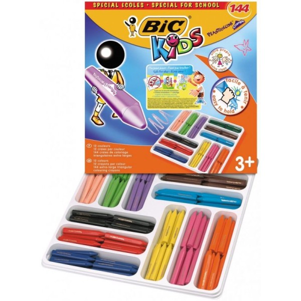 BIC Kids Plastidecor Pack de 144 Craies de coloriage - Photo n°1