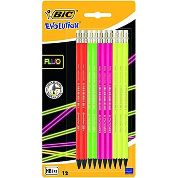 BIC Evolution Fluo crayon lot de 12 - Photo n°1