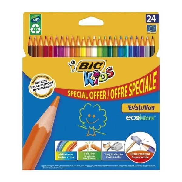 BIC Crayons de couleur ecolution BIC kids evolution offre speciale x24 - Photo n°1