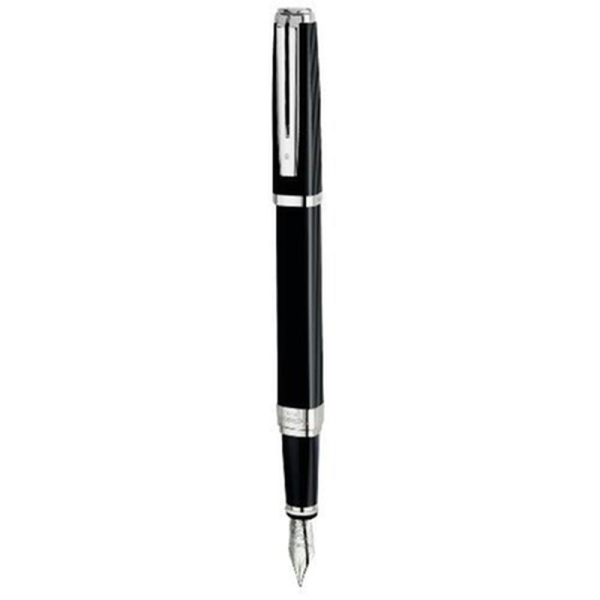 Waterman Exception Stylo plume à Pointe Moyenne Attributs Argent 18K Night & Day Noir - Photo n°1