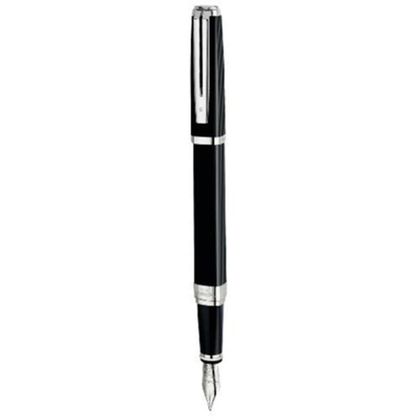 Waterman Exception Stylo plume à Pointe Fine Attributs Argent 18K Night & Day Noir - Photo n°1