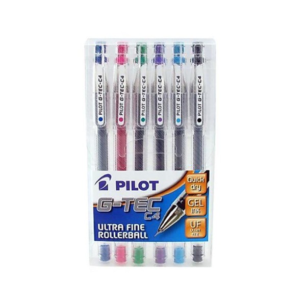 Pilot Pen G-Tec Pochette de 6 stylos rollers micro Couleurs variées - Photo n°1