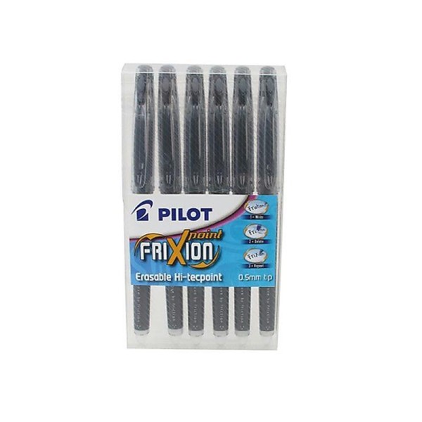 Pilot Pen Frixion Point Pochette de 6 stylos rollers encre effaçable (Noir) (Import Royaume Uni) - Photo n°1