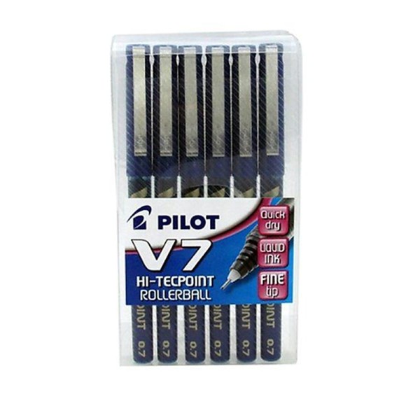 Pilot Pen V7 Pochette de 6 stylos rollers (Bleu) (Import Royaume Uni) - Photo n°1