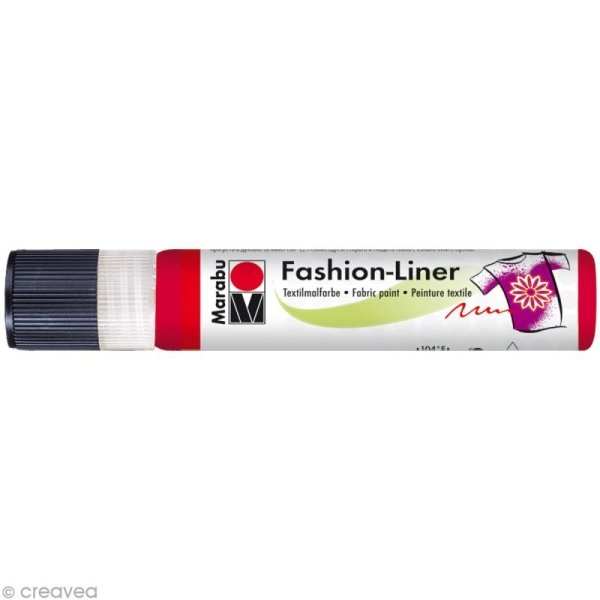 Liner peinture textile - Fashion Liner - Rouge - 25 ml - Photo n°1