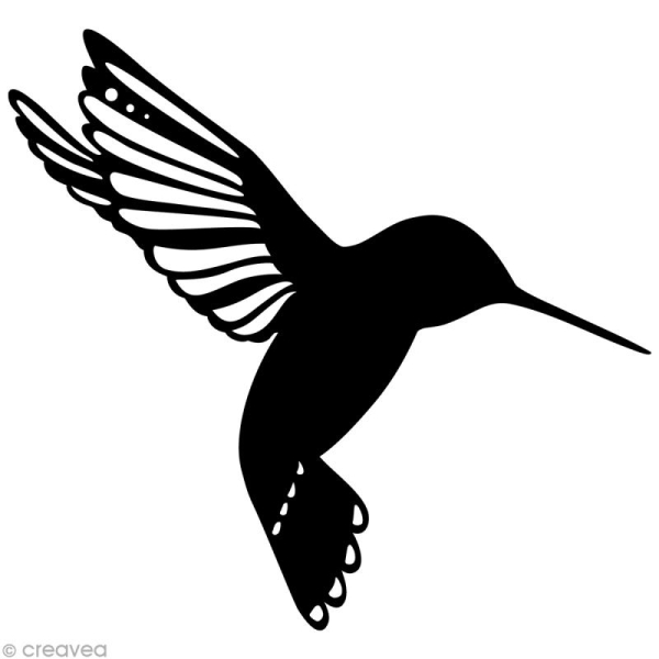 Pochoir inversé silhouette - Oiseau - 15 x 15 cm - Photo n°1