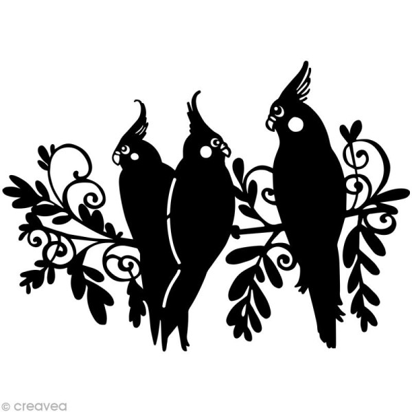 Pochoir inversé silhouette - Oiseaux - A4 - Photo n°1