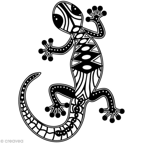 Pochoir inversé silhouette - Gecko - A4 - Photo n°1