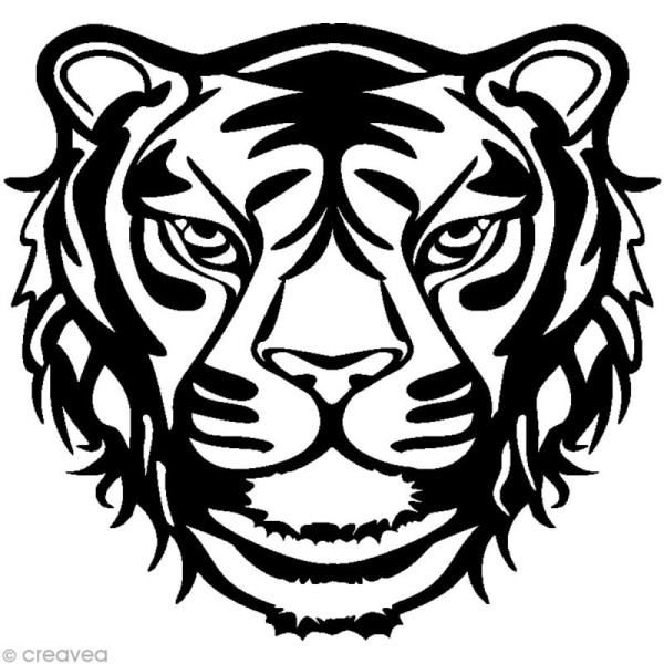 Pochoir inversé silhouette - Tigre - 30 x 30 cm - Photo n°1