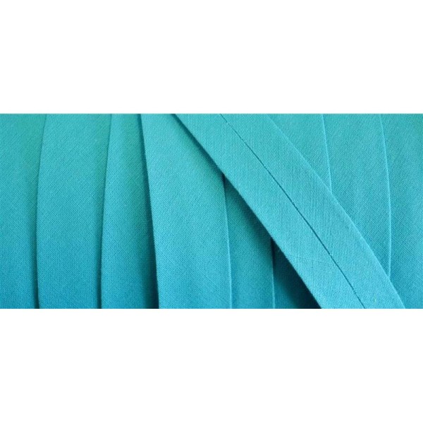 Biais coton 20mm bleu turquoise - Photo n°1
