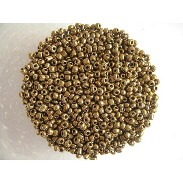 10G Perles rocaille bronze 8/0 (3mm) - Photo n°1