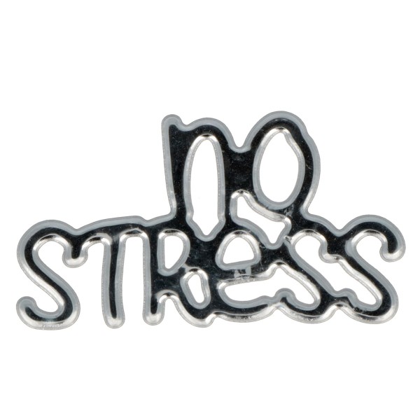Sticker texte Epoxy argenté - No Stress - 1 pce - Photo n°1