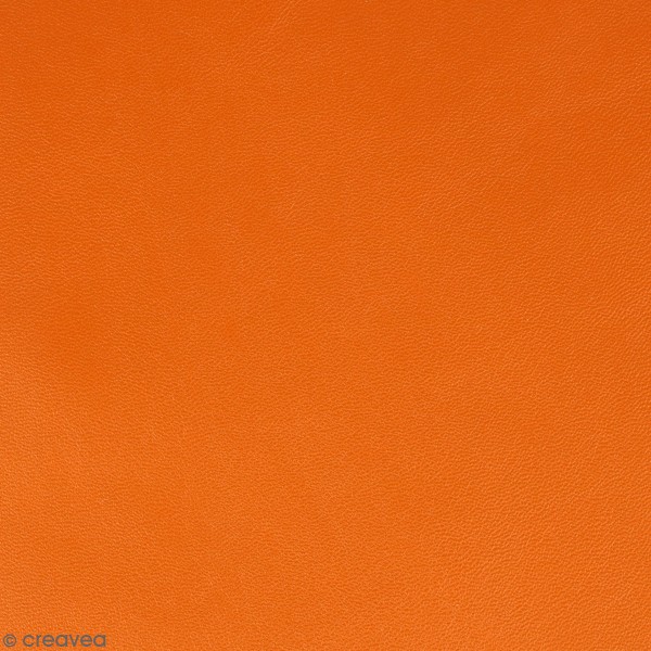 Feuille simili cuir Japan - Orange - 30 x 30 cm - Photo n°1