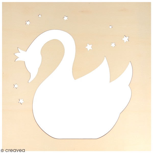 Châssis bois ajouré à décorer - Lovely Swan - 30 x 30 cm - Photo n°1